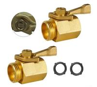 Lot de 2 valves d'arrêt en laiton massif de 1,9 cm pour système d'arrosage de jardin