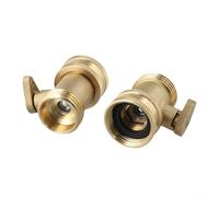 Lot de 2 valves d'arrêt en laiton pour tuyau d'arrosage - Contrôle facile du débit