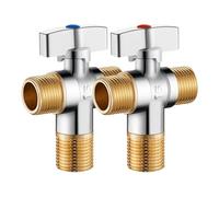 Lot de 2 valves d'arrêt quart de tour 1/2" PexF1807 OD Compression pour toilettes et robinets Usage quotidien décontracté