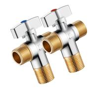 Lot de 2 valves d'arrêt quart de tour 1/2" PexF1807 OD Compression pour toilettes et robinets Utilisation quotidienne décontractée Plomberie
