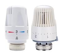 Lot de 2 valves de contrôle de température, système de tête de radiateur thermostatique M30 x 1,5, tête fixe de rechange automatique standard, système de chauffage de valve de radiateur thermostatique