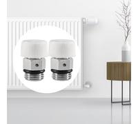 Lot de 2 valves de décompression d'air pour radiateurs pour systèmes de chauffage, purgeur automatique pour enlever l'air et améliorer la distribution de la chaleur dans les radiateurs (cuivre 3/8)