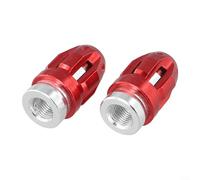 Lot de 2 valves de pneu de moto en alliage d'aluminium avec verrouillage sécurisé et joint en caoutchouc anti-poussière (rouge)
