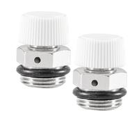 Lot de 2 valves de purge 3/8" en laiton avec tête en plastique, purgeur rapide pour la libération d'air dans les ouvertures d'aération et les radiateurs (3/8")