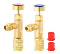Lot de 2 valves de sécurité pour fluide frigorigène - En laiton - Valve de sécurité pour liquide de refroidissement - Pour adaptateurs R22/R32