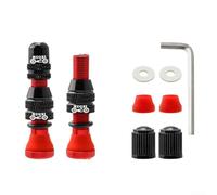 Lot de 2 valves de vélo sans chambre à air de 40 mm de long, idéales pour intégrer les roues (rouge)