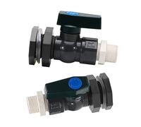 Lot de 2 valves en PVC pour barils de pluie 3/4" avec adaptateur de raccord de cloison pour piscines