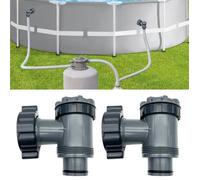 Lot de 2 vanne de Entrée/Sortie pour Compatible avec Coleman, Intex, Bestway,Pompe de Filtre de Piscine Hors Sol,pour Tuyau de 38mm