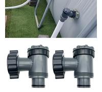Lot De 2 Vanne de Entrée/Sortie pour Compatible avec Coleman, Intex, Bestway, Pompe de Filtre de Piscine Hors Sol, Adaptateurs 38mm Tuyau Piscine, Raccord pour Tuyau Piscine (Vanne Marche/Arrêt)