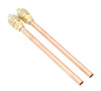 Lot de 2 vannes d'accès de réfrigération en cuivre pour entretien CVC - Longueur totale de 125 mm, pression de fonctionnement de 3,4 MPa, finition dorée, compatible avec