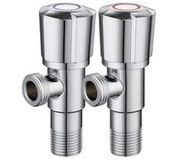 Lot De 2 Vannes D'Angle Épaisses En Acier Inoxydable Électroplaqué Pour Toilettes Chauffe-Eau Et Robinets D'Eau Chaude Et Froide G1/2 Vanne D'Angle Windmill