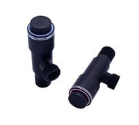 Lot de 2 vannes d'angle noires for salle de bain, avec interrupteur poussoir, for eau chaude et froide, for cuisine, salle de bain, toilettes, évier
