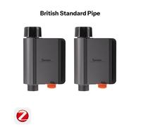 Lot de 2 vannes d'arrosage intelligentes SONOFF SWV à filetage BSP standard Zigbee, IP55, conformes aux normes britanniques.