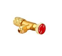 Lot de 2 vannes de charge de réfrigérant 1/4" avec adaptateur de sécurité, vanne à bille de régulation de débit et coupleur rapide for climatisation raccords de tuyauterie(A)