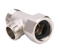 Lot de 2 vannes de dérivation à 3 voies - Rotation à 180 degrés - Contrôle du débit d'eau - Ensemble de distribution d'eau pour salle de bain, toilettes, plomberie
