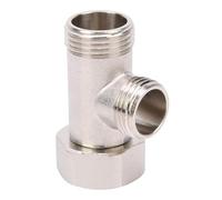 Lot de 2 vannes de dérivation à 3 voies - Rotation à 180 degrés - Contrôle du débit d'eau - Ensemble de distribution d'eau pour salle de bain, toilettes, plomberie