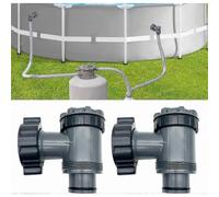Lot de 2 vannes d'entrée/sortie compatibles avec les pompes de filtration pour piscines hors sol Coleman, Intex et Bestway. Pièces de r