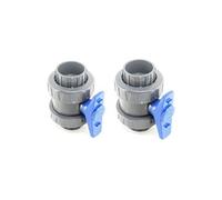 Lot de 2 vannes PVC pour piscine diametre 50 mm