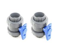 Lot de 2 vannes PVC pour piscine diametre 50 mm - jardiboutique