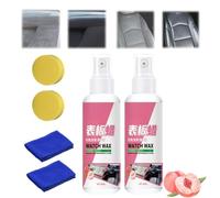 Lot de 2 vaporisateurs de cire de polissage pour tableau de bord de voiture, voiture, intérieur de voiture, plastique, réparation de pièces de tableau de bord, 120 ml