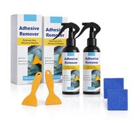 Lot de 2 vaporisateurs de dissolvant d'adhésif avec grattoir de 120 ml - Dissolvant pour enlever facilement les autocollants, étiquettes, décalcomanies, résidus de ruban adhésif à mâcher