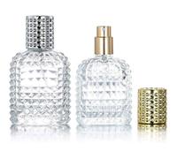 Lot de 2 vaporisateurs de parfum vides en verre transparent, 30 ml/50 ml, avec 4 diffuseurs.
