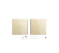 Lot de 2 variateurs tactiles à LED, 1 interrupteur, voies, intensité variable, panneau en cristal, rétroéclairage foncé for escaliers(Golden)