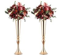 Lot de 2 vases dorés pour centres de Table