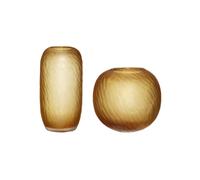 Lot de 2 vases en verre ambre, à poser - Hübsch, Molecule - 20x20x19 cm