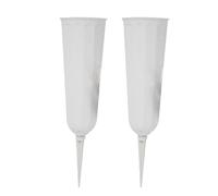Lot de 2 vases funéraires avec base de fixation pour tombe, décoration de cimetière