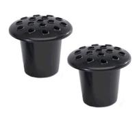 Lot de 2 vases funéraires noirs avec couvercles | Vase de cimetière | Décoration de cimetière | Insert rond avec couvercle
