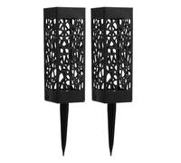 Lot De 2 Vases Funéraires, Supports De Fleurs Funéraires Vase Funéraire en Plastique Noir Vase Rectangulaire Vases De Cimetière avec Piquets Robustes pour Décoration De Cimetières Et Jardins