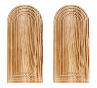 Lot de 2 vases muraux en bois à suspendre - Décoration murale bohème pour salon, entrée - Pots de fleurs séchées modernes de ferme - Décoration d'intérieur fabriquée à la main - 29,8 x 13,7 cm