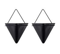 Lot de 2 Vases Muraux Suspendus en Céramique - Accessoires de Décoration Intérieure - Pot de Fleurs à Suspendre pour Plantes Succulentes, Aériennes, Artificielles - 2 Petits