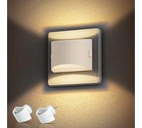 Lot De 2 Veilleuses Avec Capteur Crépusculaire Led - Réglage De La Luminosité - Blanc Chaud 3000 K - Pour Chambre, Couloir, Chambre D'enfant, Salle De Bain, Escalier, Cuisine