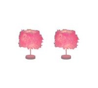 Lot de 2 veilleuses de bureau en plumes pour mariage, chevet, maison, rose