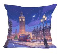 Lot de 2 Velours Housses de Coussins, 45x45cm, Velours Doux Canapé Coussin, Rue des Arbres De NoëL, Cushion Covers Double Face, pour Salon, Bedding Salle à ou Décoration D'Intérieur ZY4X-669