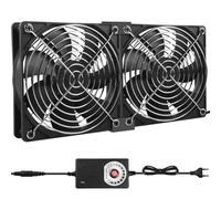 Lot de 2 ventilateurs de 120 mm, ventilateur PC 12 V avec contrôle de vitesse, AC 100-240 V, ventilateur à double roulement à billes, ventilateur axial, ventilateur silencieux pour PC, ordinateur