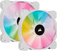 Lot de 2 Ventilateurs de boitier Corsair iCue SP140 Elite Performance PWM RGB - 14cm (Blanc)