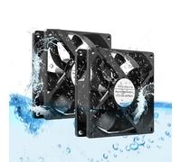 Lot de 2 ventilateurs de refroidissement étanches IP68 haute performance 12 V 92 mm 92 x 92 x 25 mm 3000 tr/min