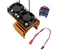 Lot de 2 ventilateurs de refroidissement pour moteurs 540 3660, dissipation de la chaleur efficace de 2000 tr/min pour ventilateur de refroidissement en alliage d'aluminium 1/10 à distance de véhicule