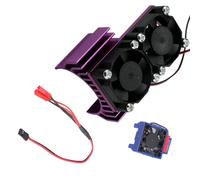 Lot de 2 ventilateurs de refroidissement pour moteurs 540 3660, dissipation de la chaleur efficace de 2000 tr/min pour ventilateur de refroidissement en alliage d'aluminium 1/10 à distance de véhicule