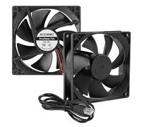 Lot de 2 ventilateurs d'ordinateur 9225 92 mm x 92 mm x 25 mm 2 broches DC 12 V 2 broches haute vitesse pour imprimante 3D, boîtier d'ordinateur, projets de ventilation