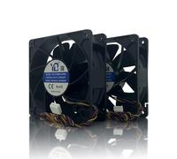 Lot de 2 ventilateurs pour machine minière Antminer S19/S17+/T17/S9/S19J, roulements à billes 6000 tr/min, haute vitesse, 120 x 38 mm, 4 broches, DC 12 V, 2,7 A