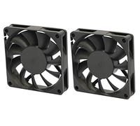 Lot de 2 ventilateurs silencieux à roulement coulissant 70 x 70 x 15 mm CC 12 V 0,20 A avec raccord d'alimentation 3 broches (set - 2 x 70/70/15)