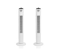 Lot de 2 ventilateurs tour oscillants blancs avec minuterie de 2 heures, 3 niveaux, hauteur 80 cm