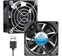 Lot de 2 ventilateurs USB CC 60 mm 5 V 6025 à roulement à roulement sans balais 60 mm x 25 mm 2 broches