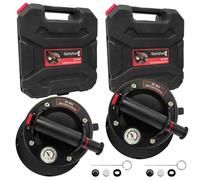 Lot de 2 Ventouse à Pompe Ventouse Carrelage Avec ManomèTre 8" Ventouse Vitre Capacité de Charge 200kg Vide Ventouse en Verre Industrielle pour Vitre Plaques Carrelage Avec Valise de Transport