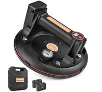 Lot de 2 ventouses électriques avec manomètre, ventouse à batterie de 20,3 cm avec affichage numérique, charge maximale de 300 kg, transport robuste du verre de fenêtre, carrelage en céramique