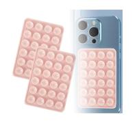 Lot de 2 Ventouses en Silicone Rose pour Téléphone Portable-Support Mini Antidérapant et Autocollant-Accessoire Polyvalent pour Fixation Mobile-Réutilisables-Compatible Toutes Surfaces Lisses